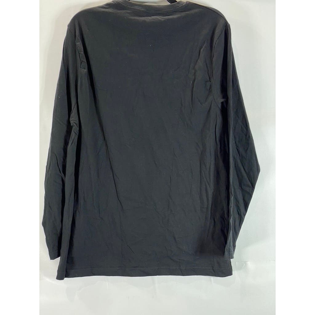 LUCKY BRAND Men's Black Henley Long Sleeve Pajama Shirt SZ L