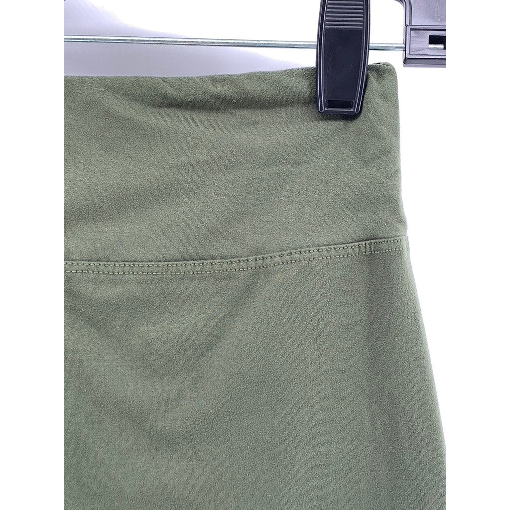 ALWAYS Women's Olive Green Solid Casual Biker Shorts SZ OS