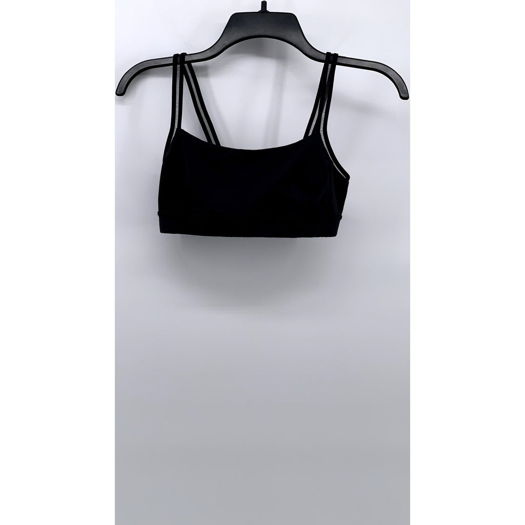LULULEMON Women's Black Mesh Strap Scoop-Neck Pullover Sports Bra SZ XS