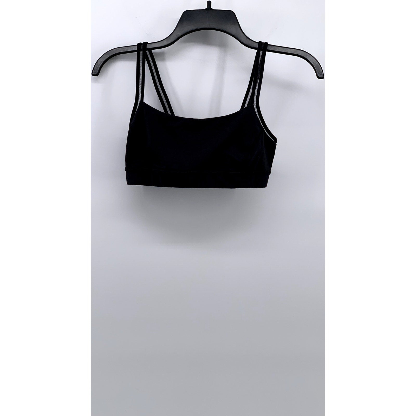 LULULEMON Women's Black Mesh Strap Scoop-Neck Pullover Sports Bra SZ XS