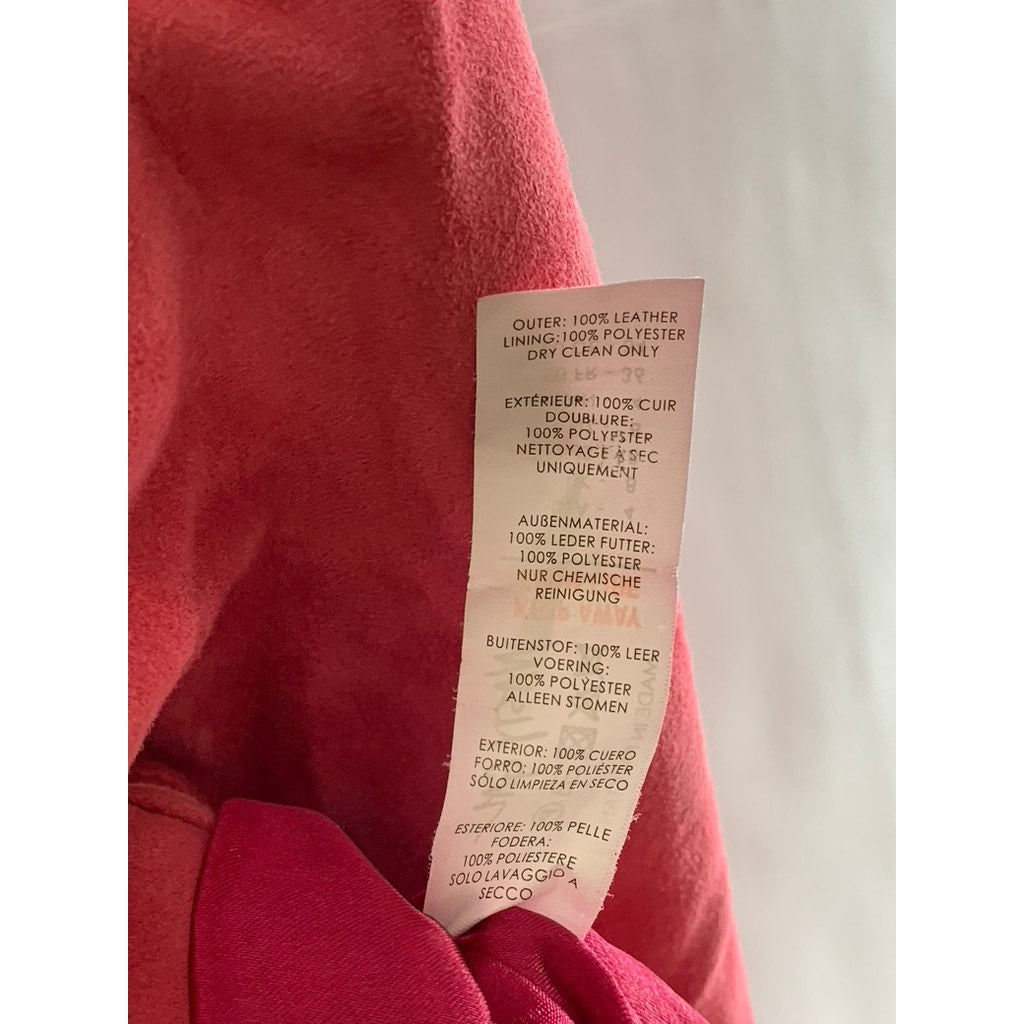 NASTY GAL COLLECTION Women's Red Suede Leather Fringe Button Down Jacket SZ 4