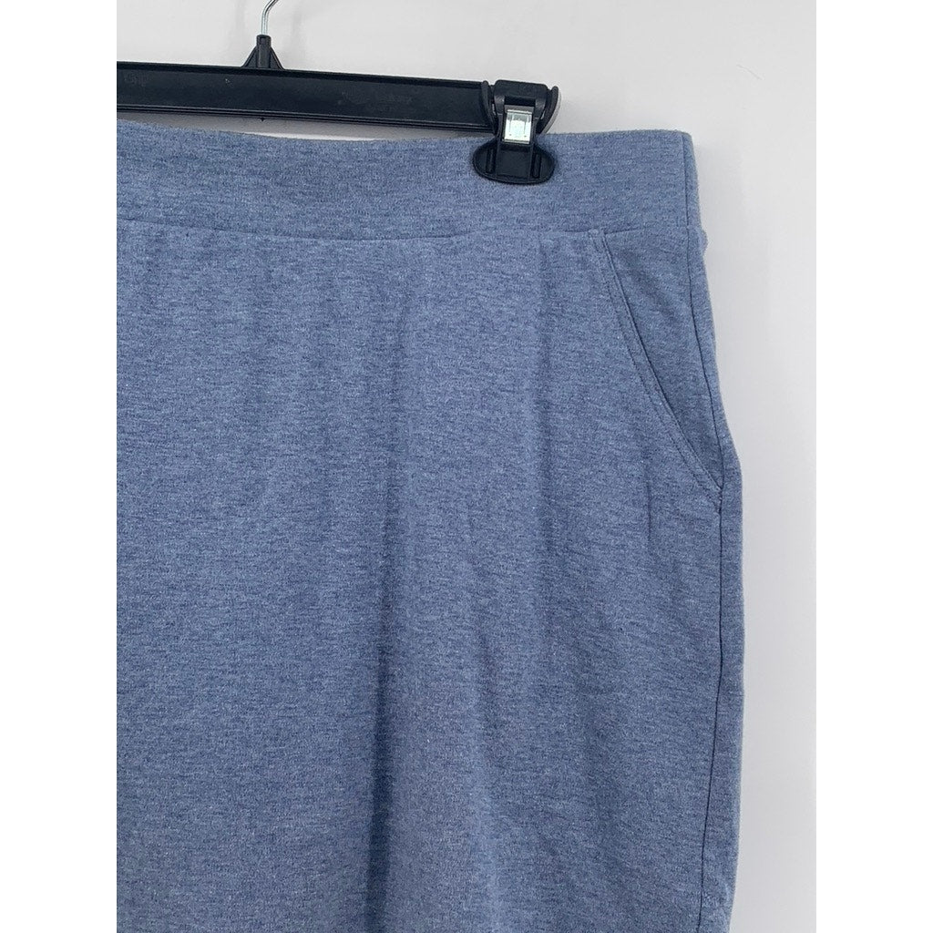 CROFT & BARROW Women's Blue Cotton-Blend Mini Skort SZ M