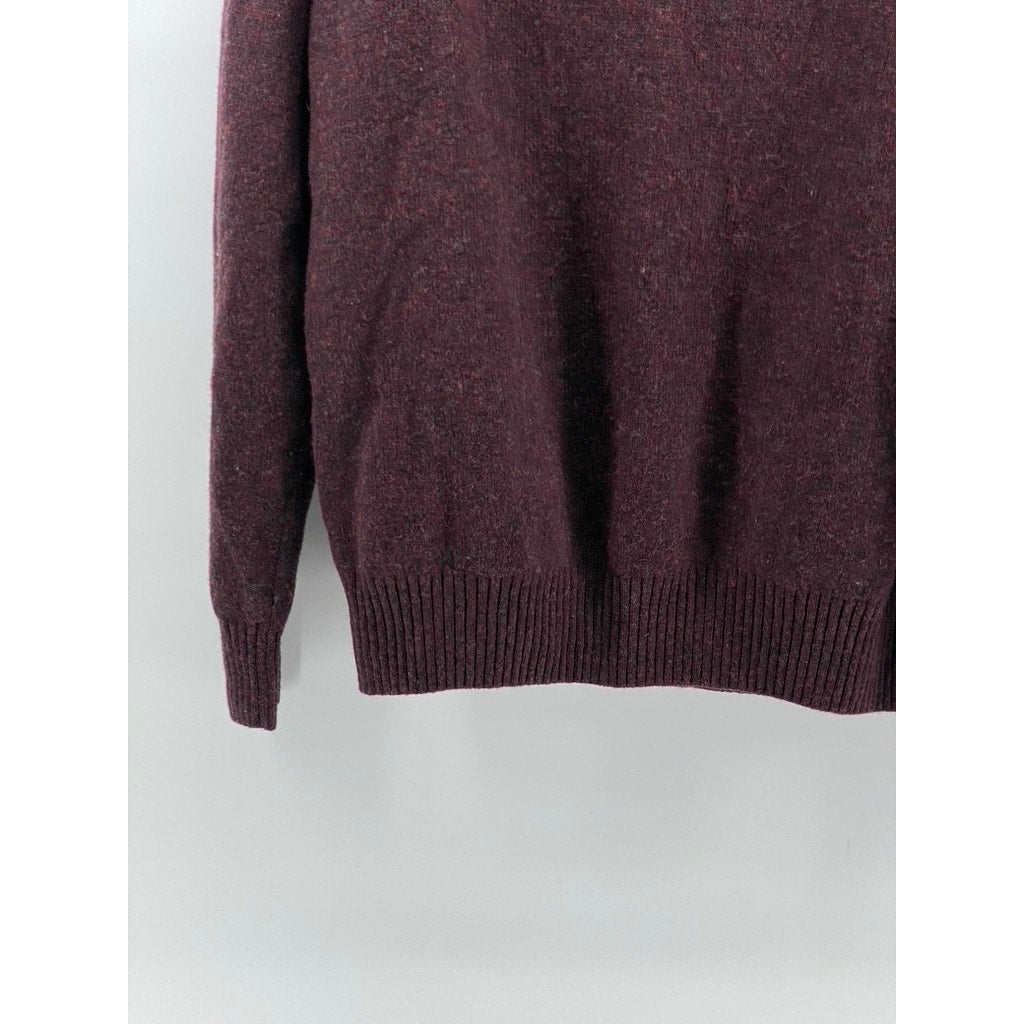 MUJI Men's Heather Burgundy Wool Crewneck Pullover Sweater SZ L