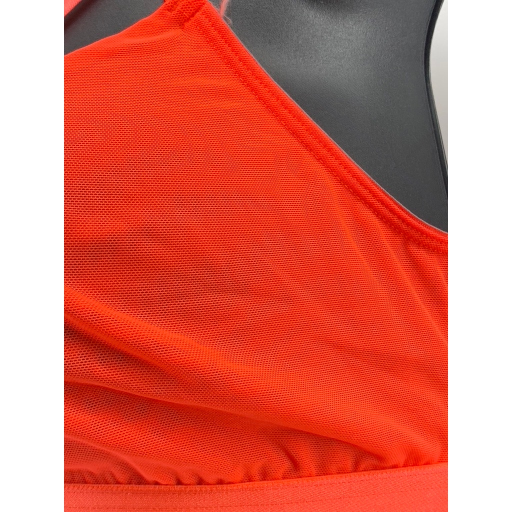 PARADE Women's Neon Orange Mesh Triangle Cutout Bra SZ M