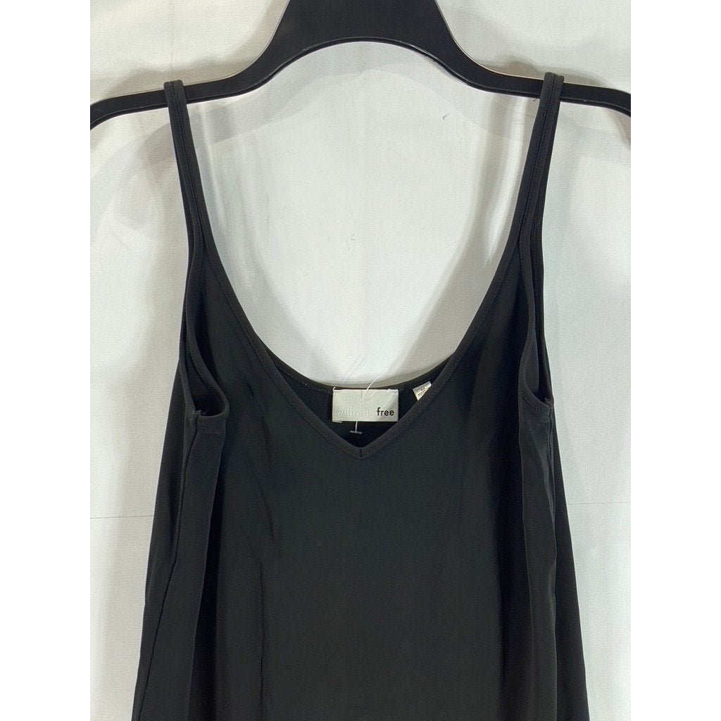 WILFRED FREE Women's Black Solid V-Neck Casual Sleeveless Cami Midi Dress SZ M