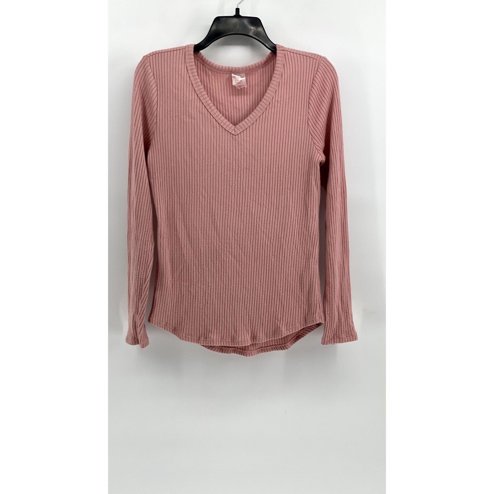 NO BOUNDARIES Women's Ribbed V-Neck Sweater Size L