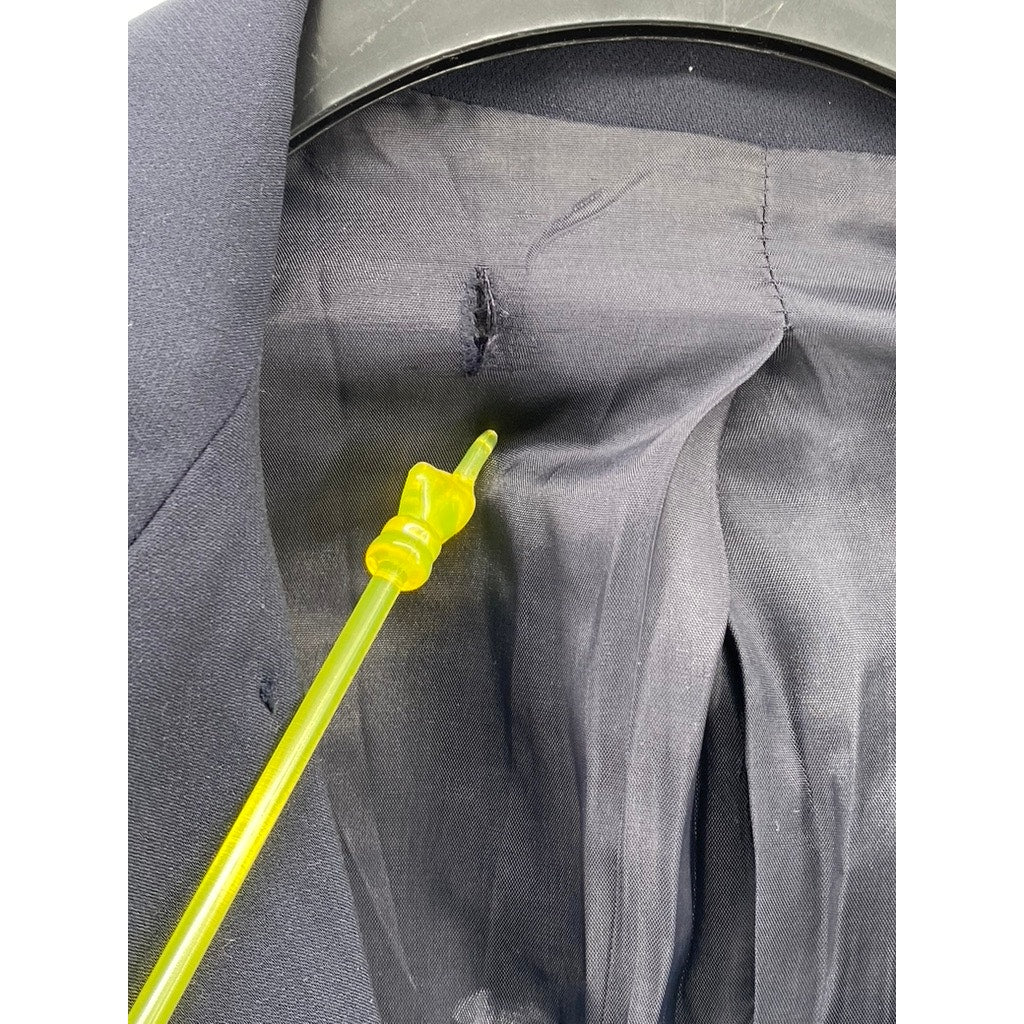 UNBRANDED Women's Navy Double Breasted Notch-Collar Long Sleeve Blazer SZ S