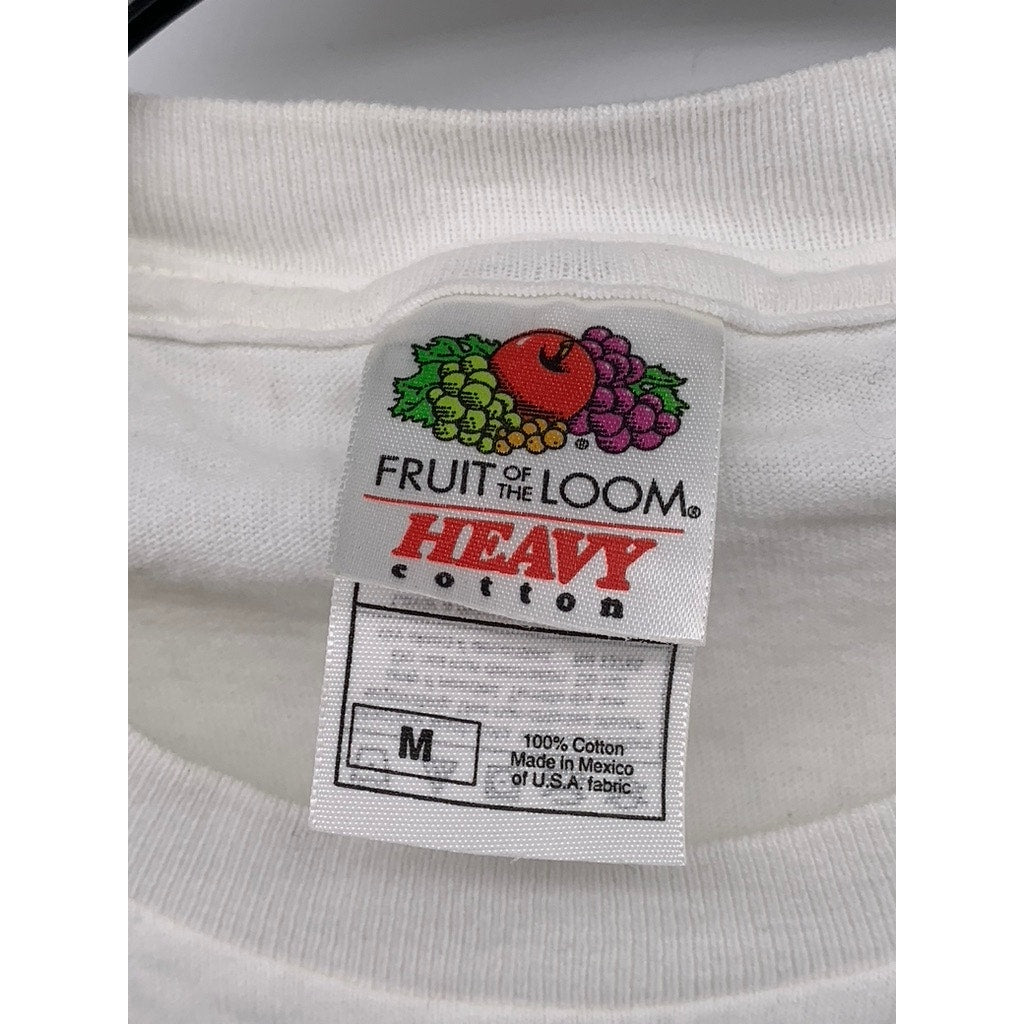 FRUIT OF THE LOOM Men's White New York Logo Crewneck Short Sleeve T-Shirt SZ M