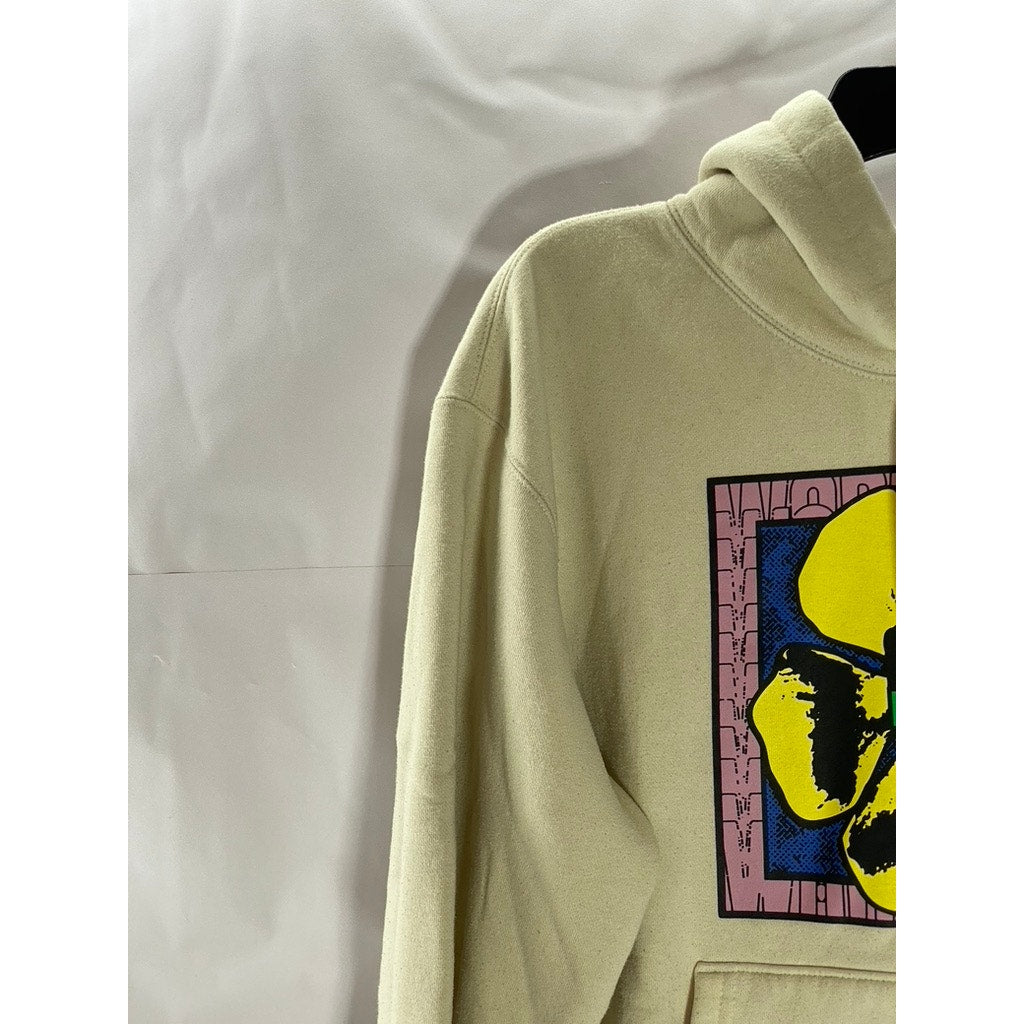 OBEY Men's Beige We Make The Flowers Grow Graphic Hoodie SZ M