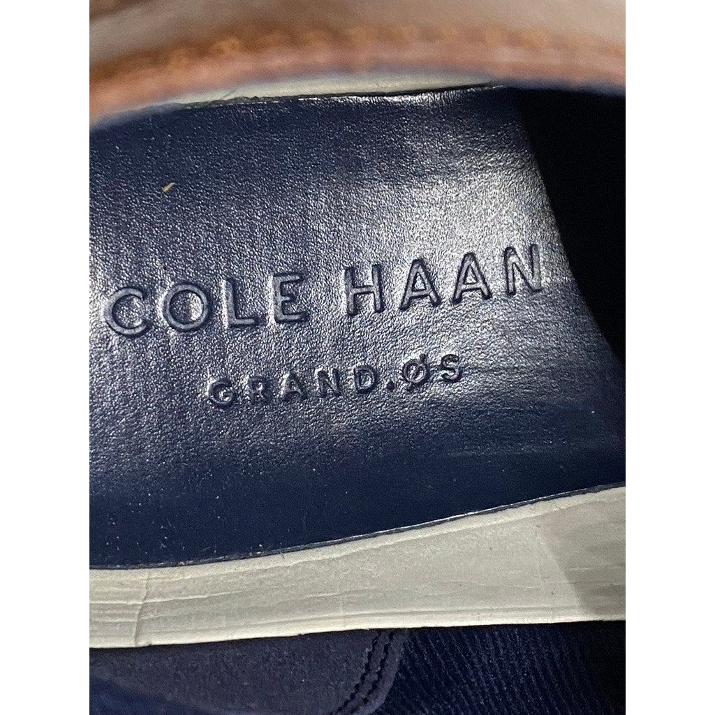 COLE HAAN Men's Cognac Leather Grand OS Waterpoof Lace-Up Chukka Boots SZ 8.5