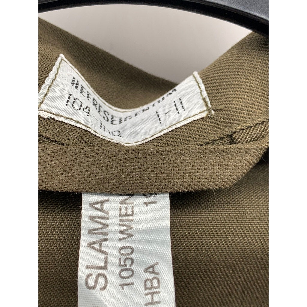 HEERESEIGENTUM Men's Vintage Olive Green Button-Up Long Sleeve Slama Shirt SZ M