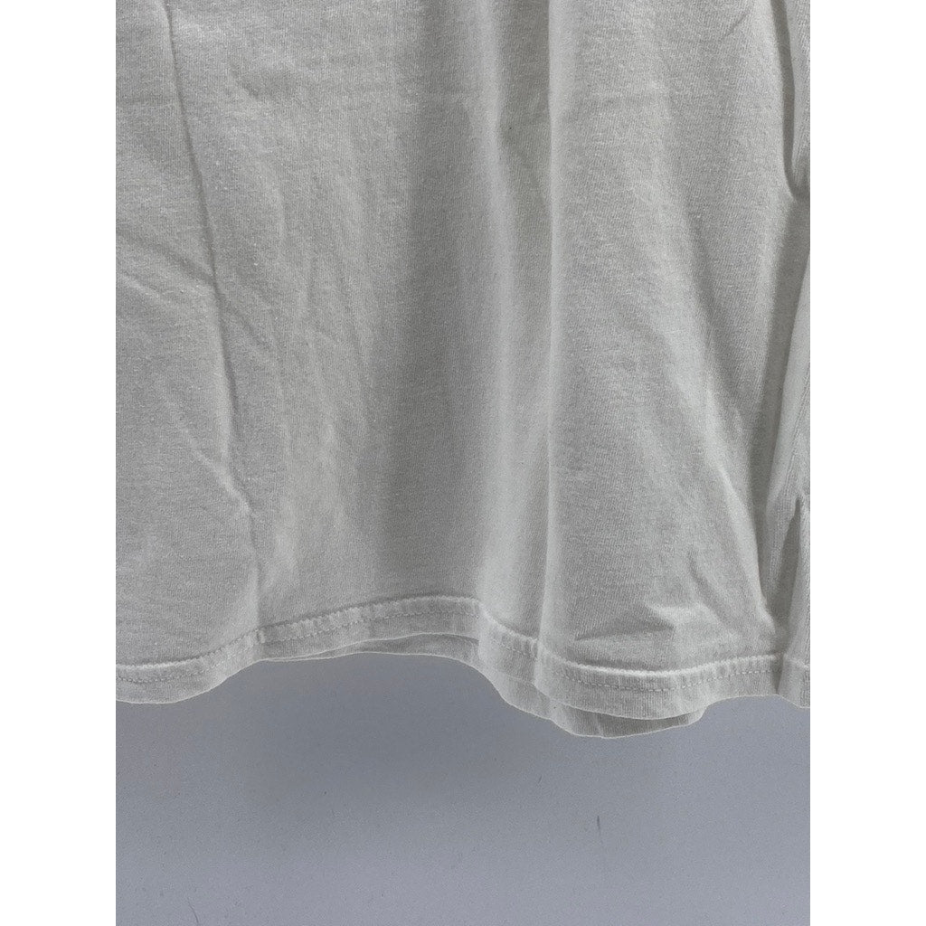 HANES Men's White V-Neck Short Sleeve Casual Underlayer T-Shirt SZ M