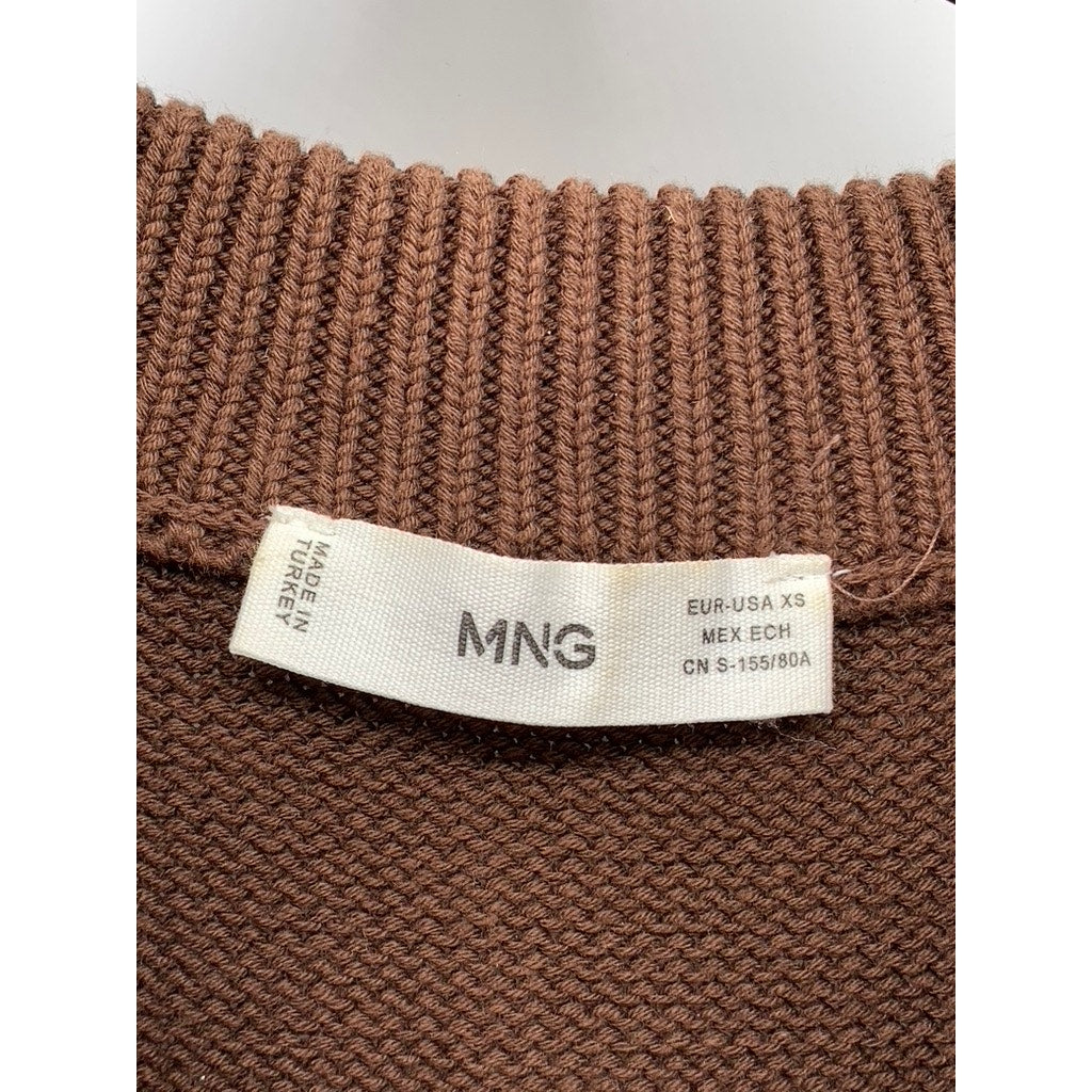 MNG Women's Brown Knit Crewneck Sleeveless Tank Top SZ XS