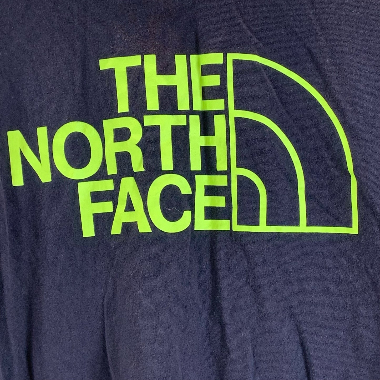 THE NORTH FACE Men's Navy/Neon Green Crewneck Half Dome Graphic T-Shirt SZ 2XL