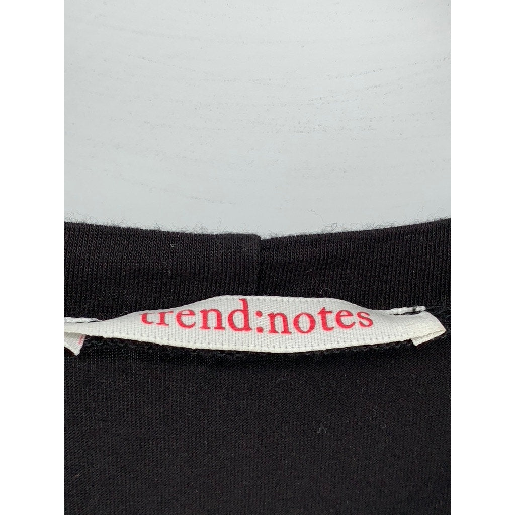 TREND NOTES Women's Black Crewneck Short Sleeve Bodysuit SZ L