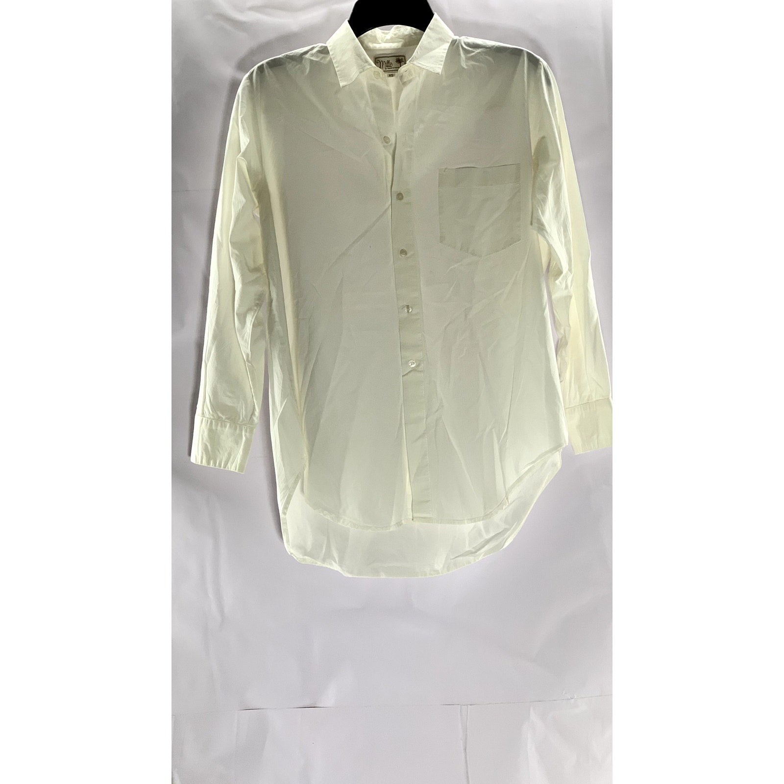 MILLIE RESORT & TRAVEL Women's White Regular-Fit Button-Up Long Sleeve Top SZ XS