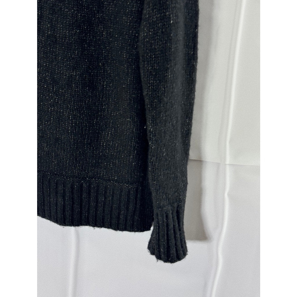 EVERLANE Women's Black Merino Wool/Pima Cotton Pullover Turtleneck Sweater SZ S