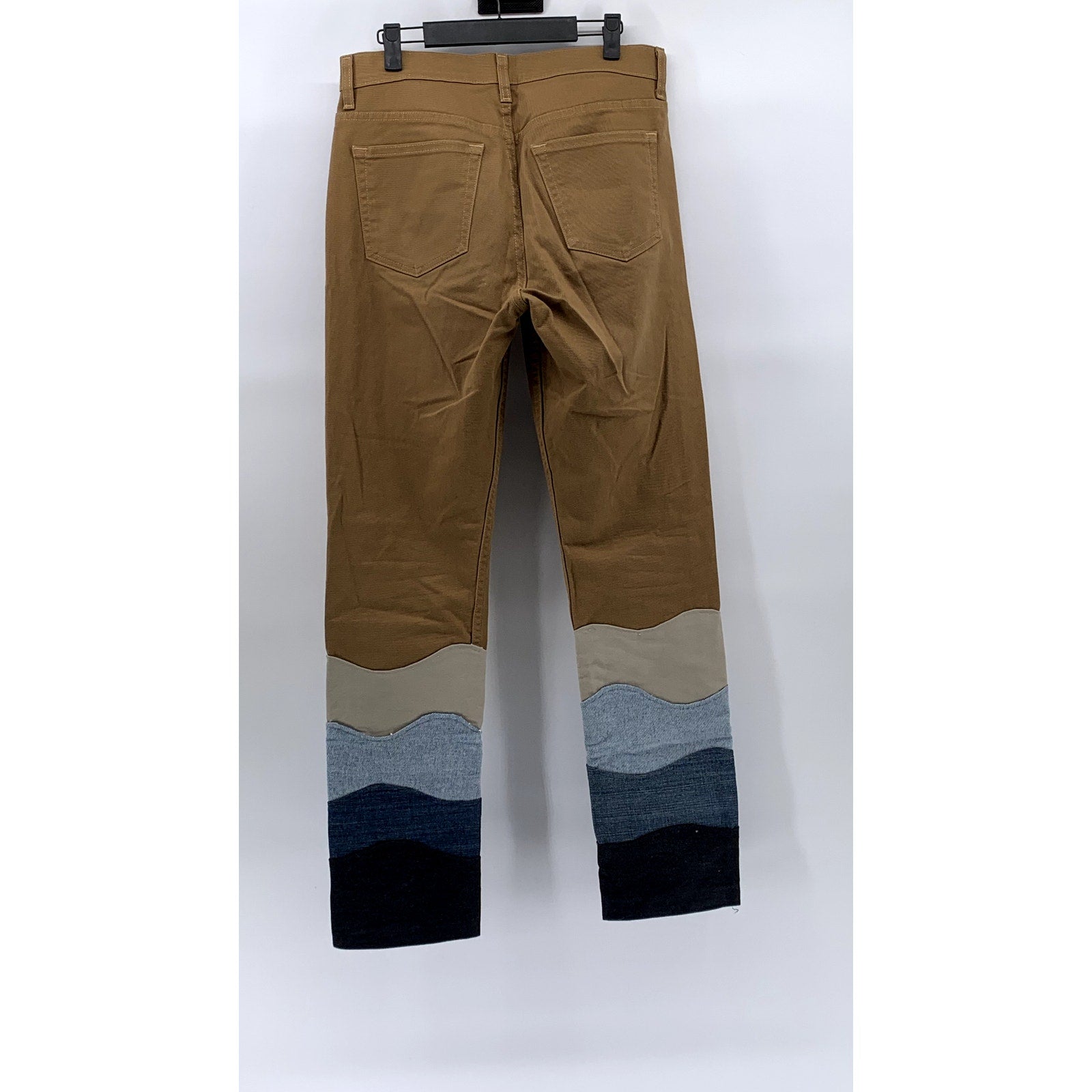 GEORGE Men's Tan-Multi Patchwork Hem Straight-Leg Athletic-Fit Pants SZ 30X32