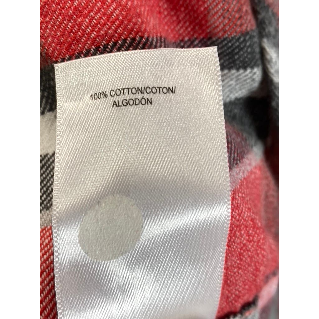 LUCKY BRAND Men's Red Plaid Humboldt Workwear Button-Up Long Sleeve  Shirt SZ L