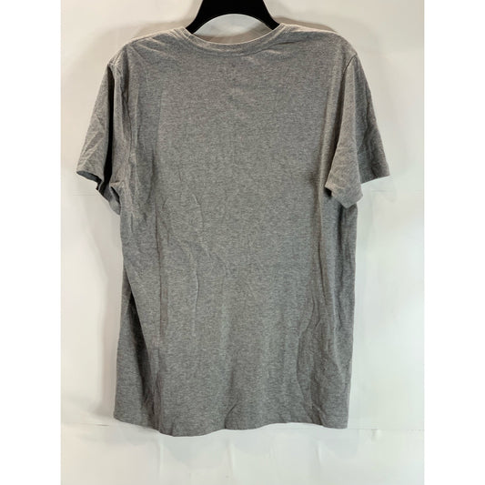 NIKE Men's Gray 5-Swoosh Graphic Crewneck Short Sleeve T-Shirt SZ M