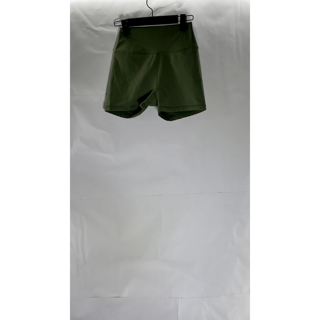 WEWOREWHAT Women's Army Green Solid Pull-On Casual Biker Shorts SZ S