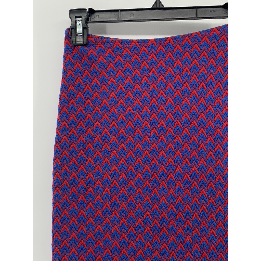 AMERICAN APPAREL Women's Purple-Orange Arrow Print Knit Straight Midi Skirt SZ S