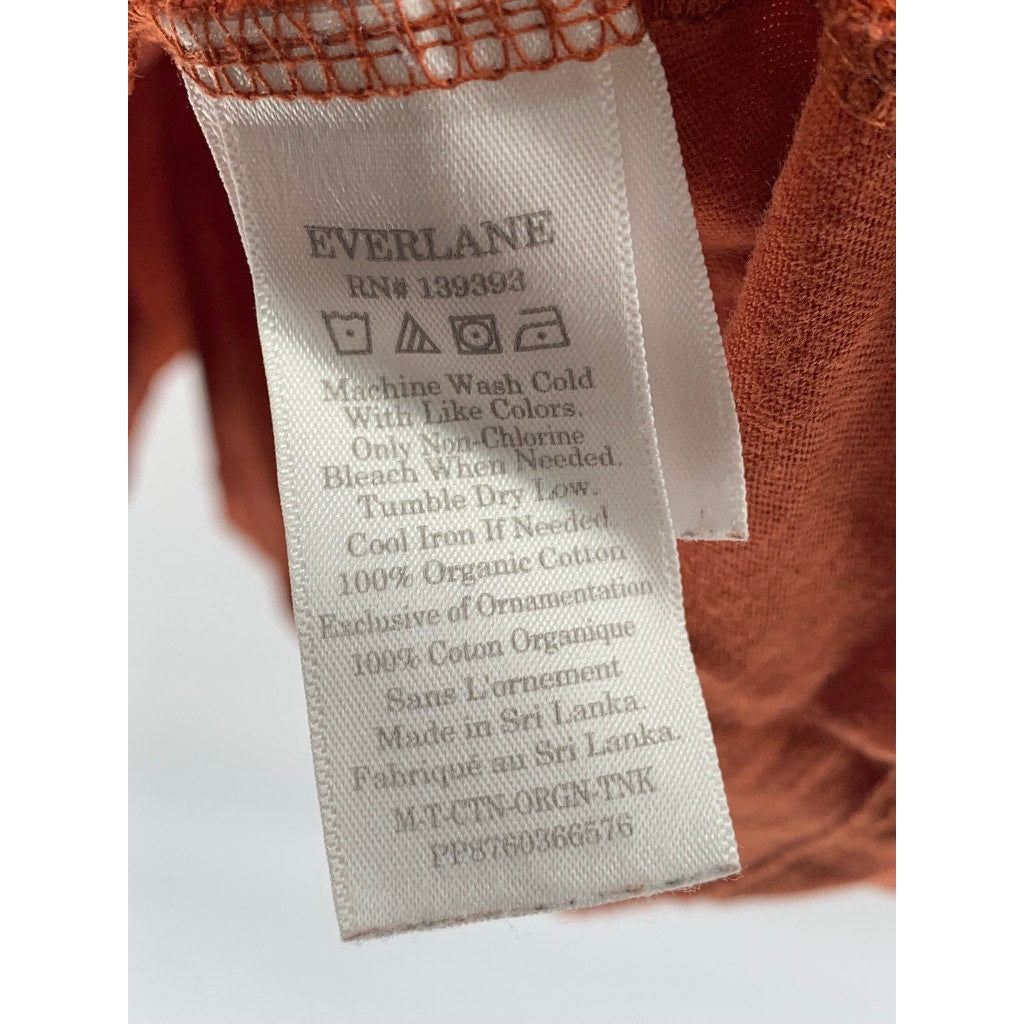 EVERLANE Women's Orange Crewneck Organic Cotton Uniform Tank Top SZ L