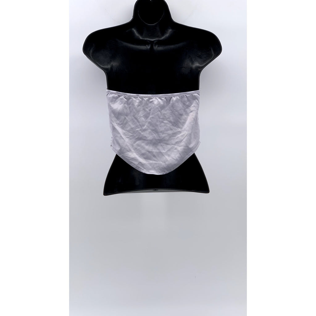 UBRANDED Women's Lilac Satin Strapless Corset Crop Top SZ S