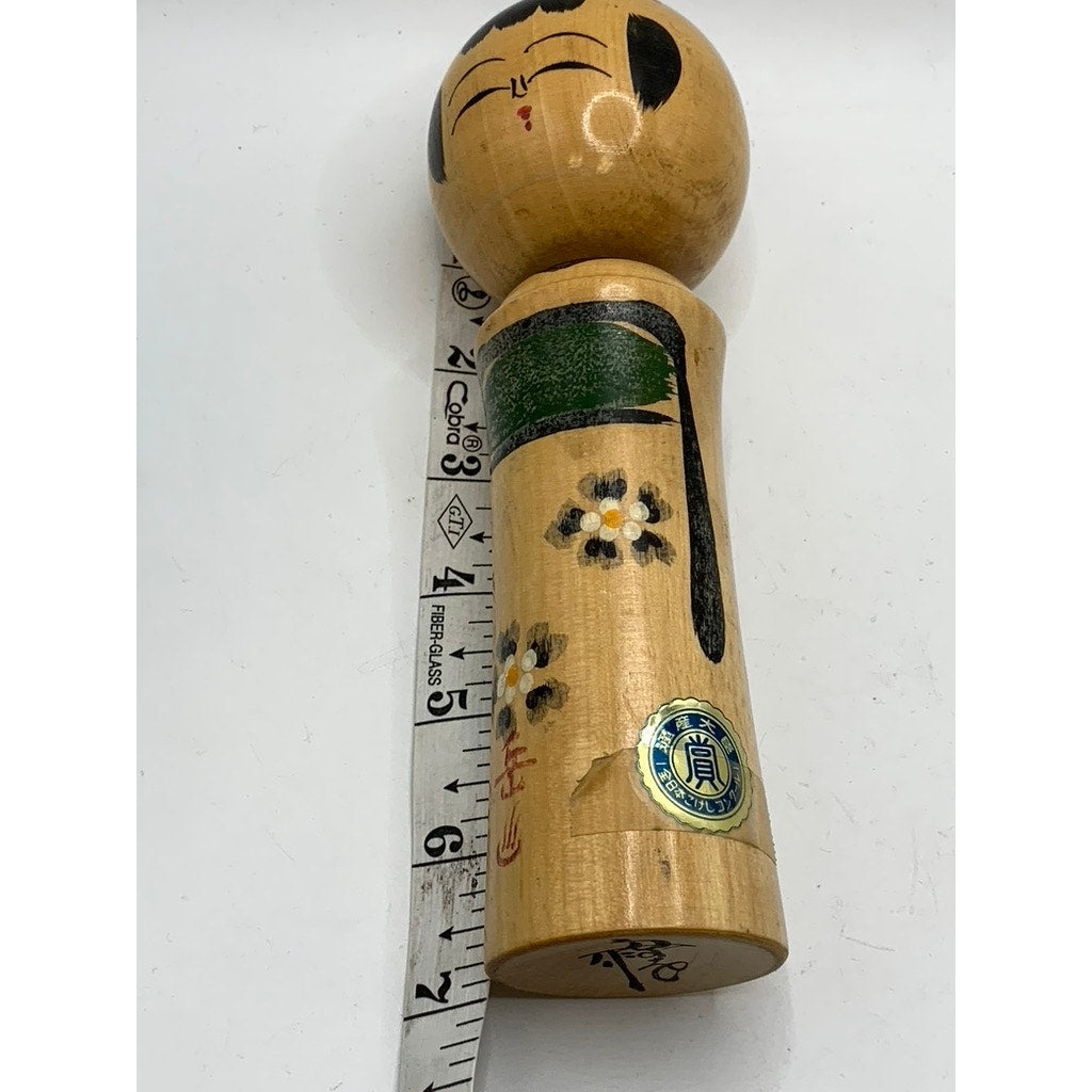 VINTAGE Brown Handmade Japanese Kokeshi Cylinder Doll