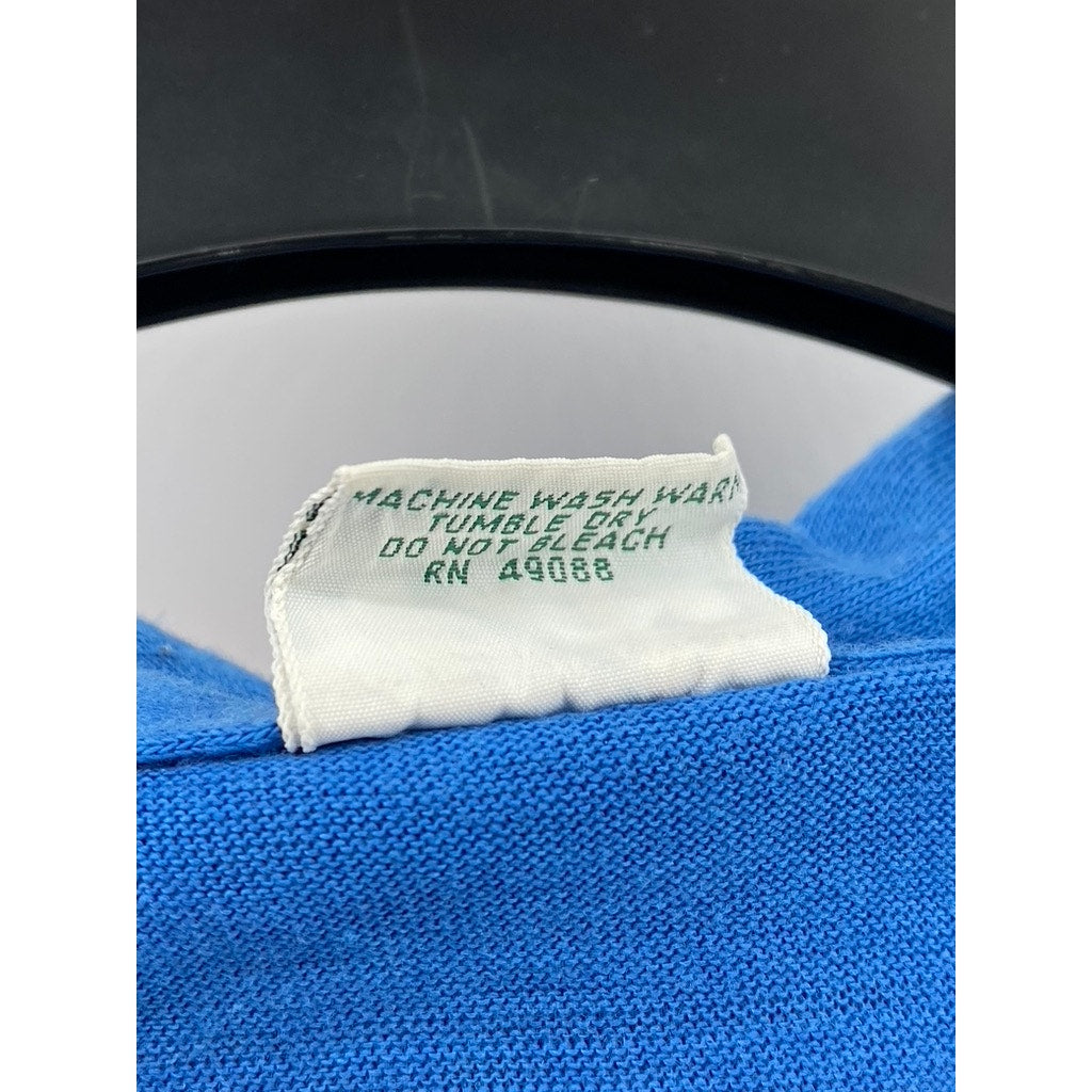 TEN WEST Men's Blue Short Sleeve Regular-Fit Stripe Polo Shirt SZ L