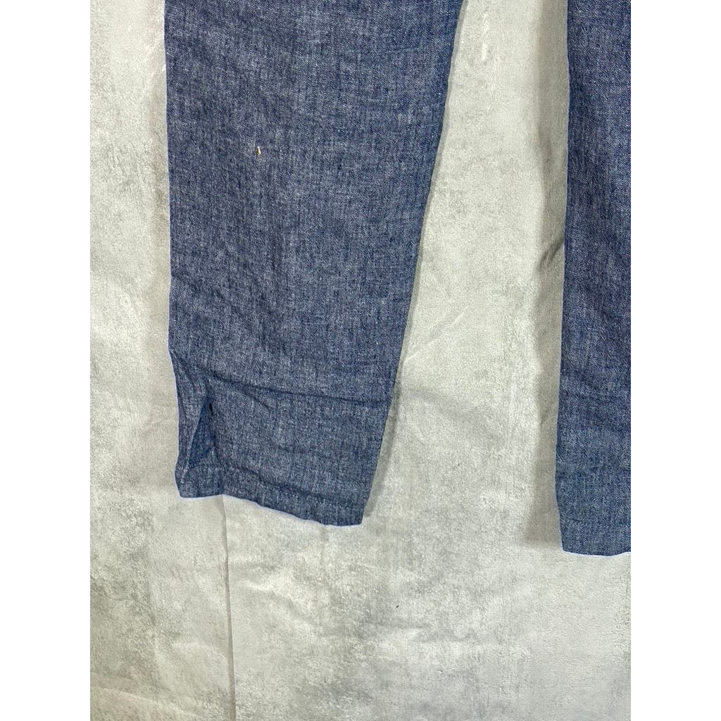 BANANA REPUBLIC Men's Blue Linen/Cotton Slim-Fit Pants SZ 33X32