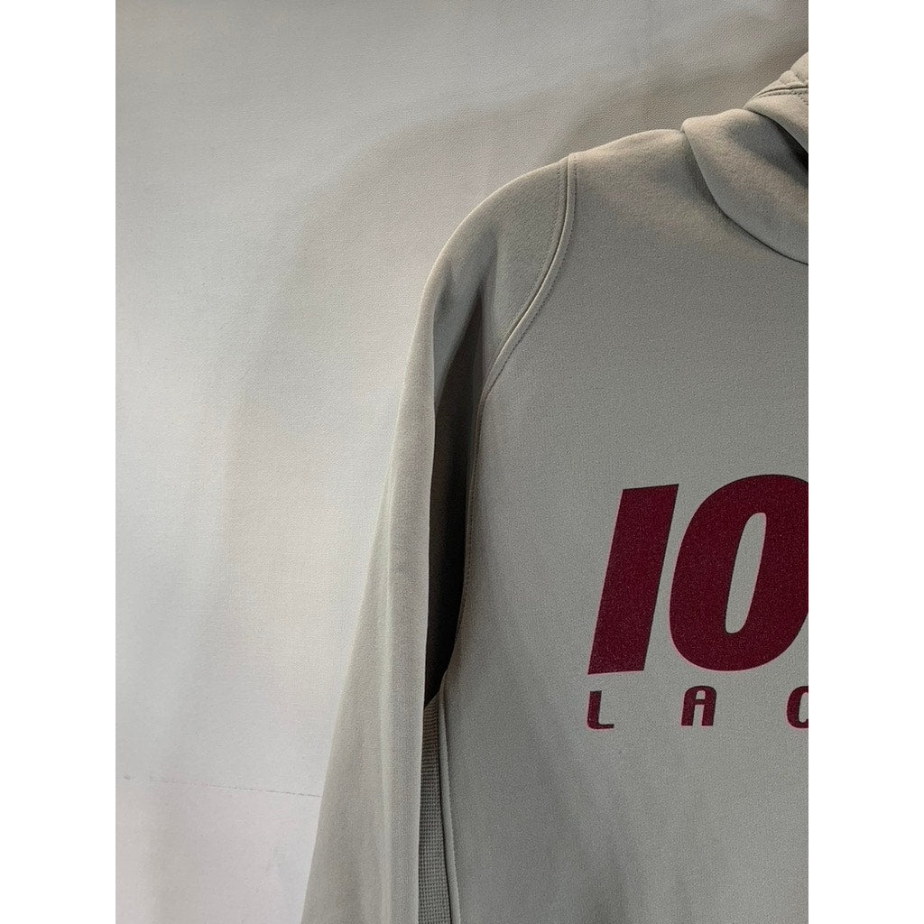 NIKE Men's Gray/Burgundy Iona Lacrosse Graphic Therma-Fit Pullover Hoodie SZ S