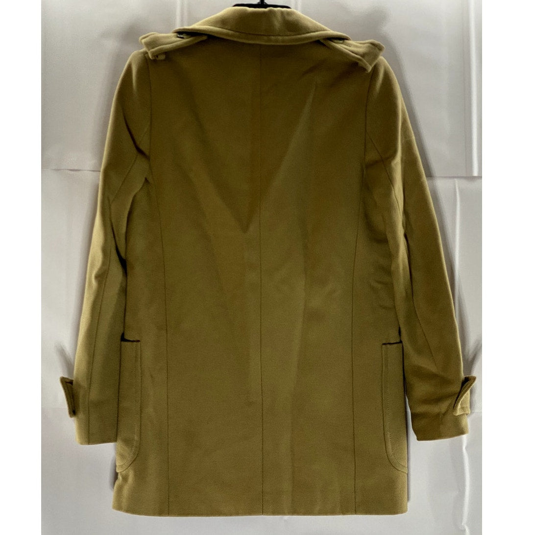 SEE BY CHLOE Women's Tan Double Breast Two-Button Notch Lapel Wool Coat SZ 2