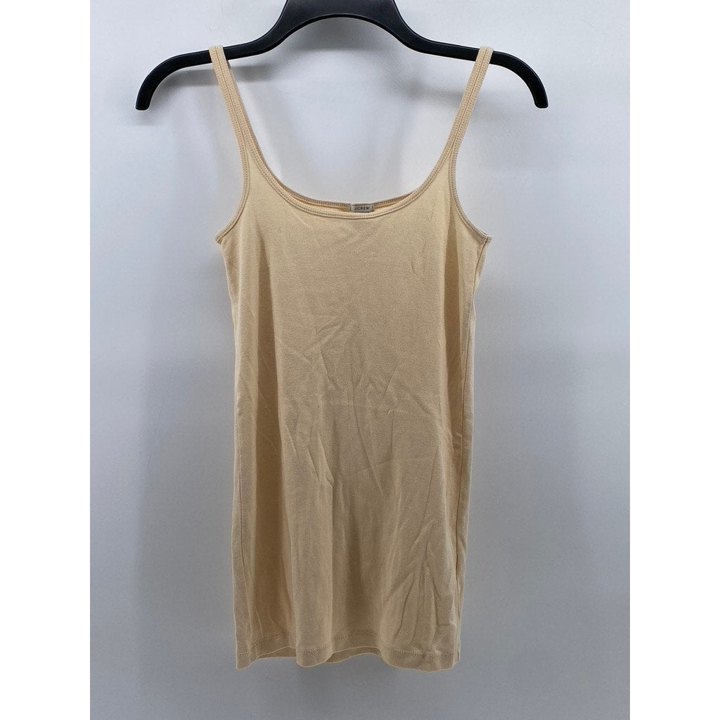J.CREW Women's Beige Scoop-Neck Spaghetti-Strap Perfect-Fit Tank Top SZ S