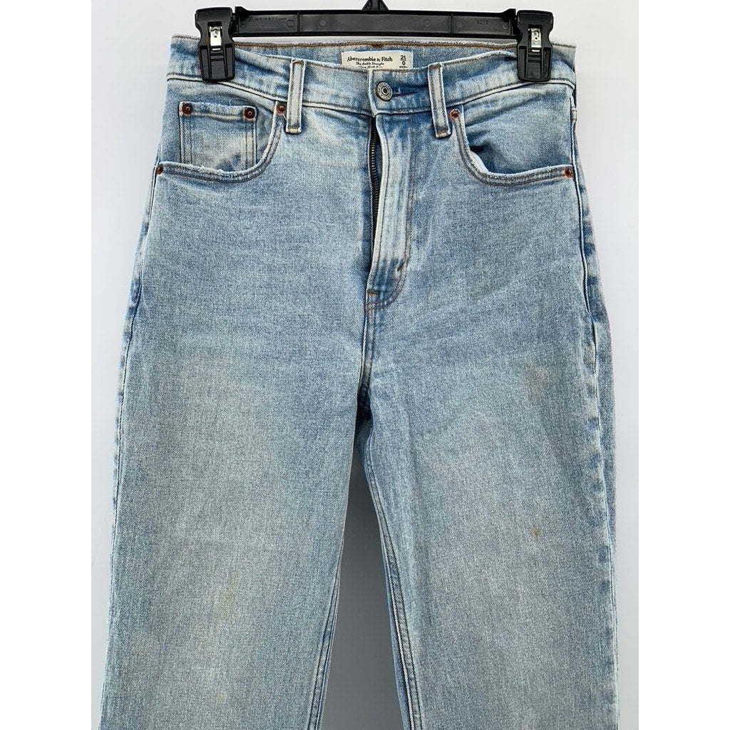 ABERCROMBIE & FITCH Women's Blue Ultra High Rise The Ankle Straight Jeans SZ25/0