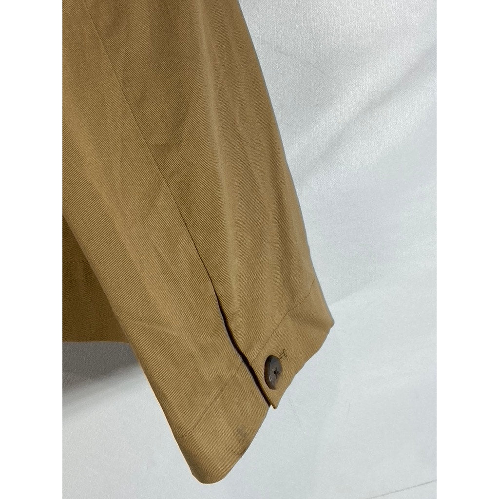 STEVEN ALAN Women's Tan Button-Up Long Sleeve Shirt Jacket SZ M