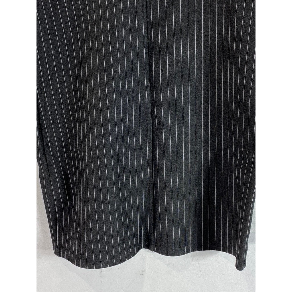 FOREVER 21 Women's Black Ribbed Square-Neck Pinstripe Bodycon Mini Dress SZ S