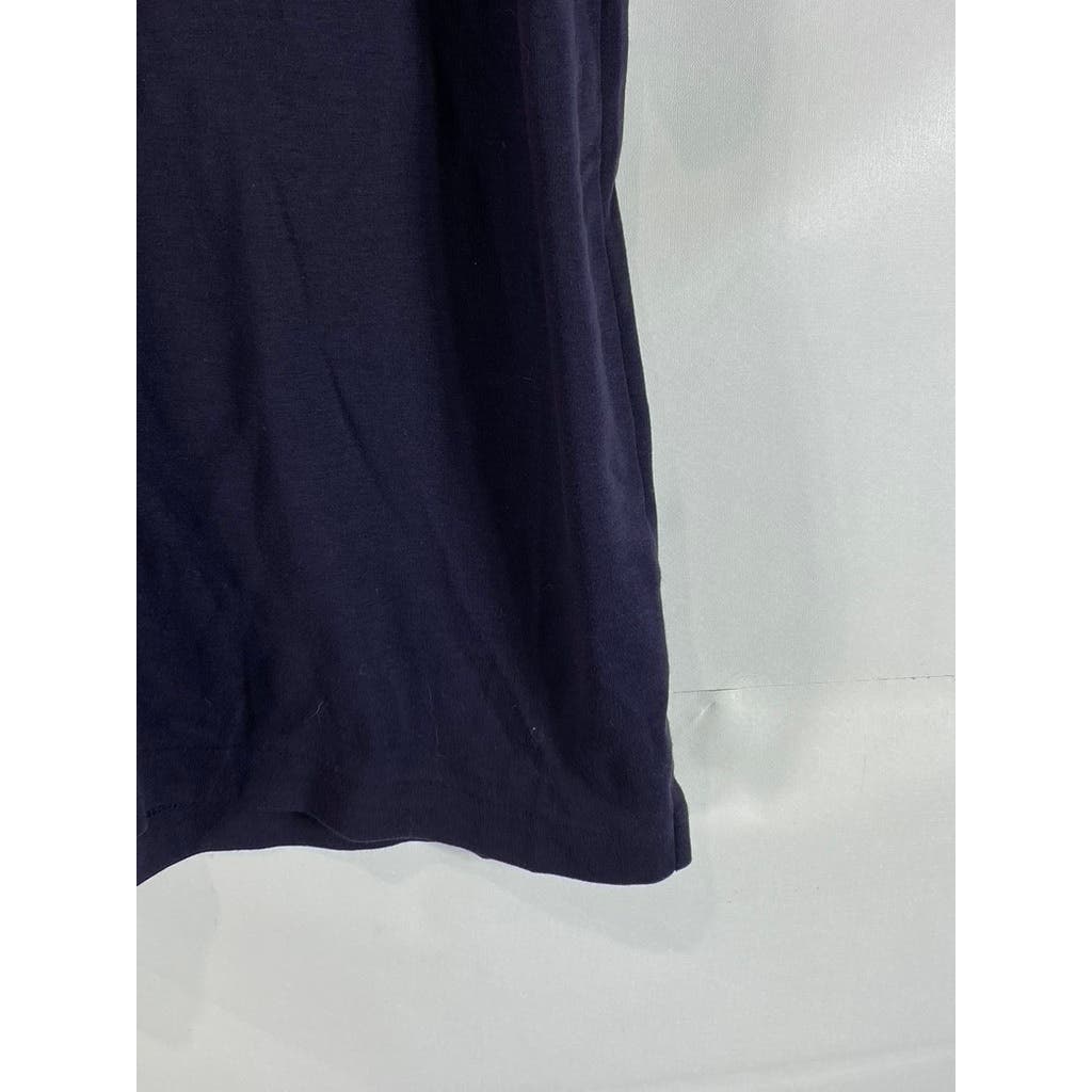 LANDS' END Men's Tall Navy Supima Cotton Short Sleeve Polo Shirt SZ L/T