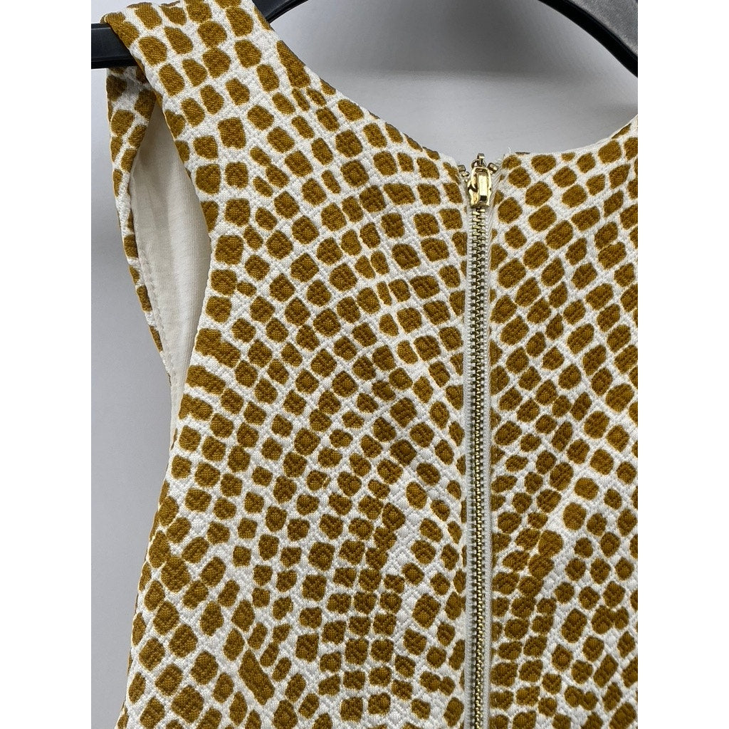 H&M Women's Square Print Textured Crewneck Sleeveless Bodycon Midi Dress SZ M
