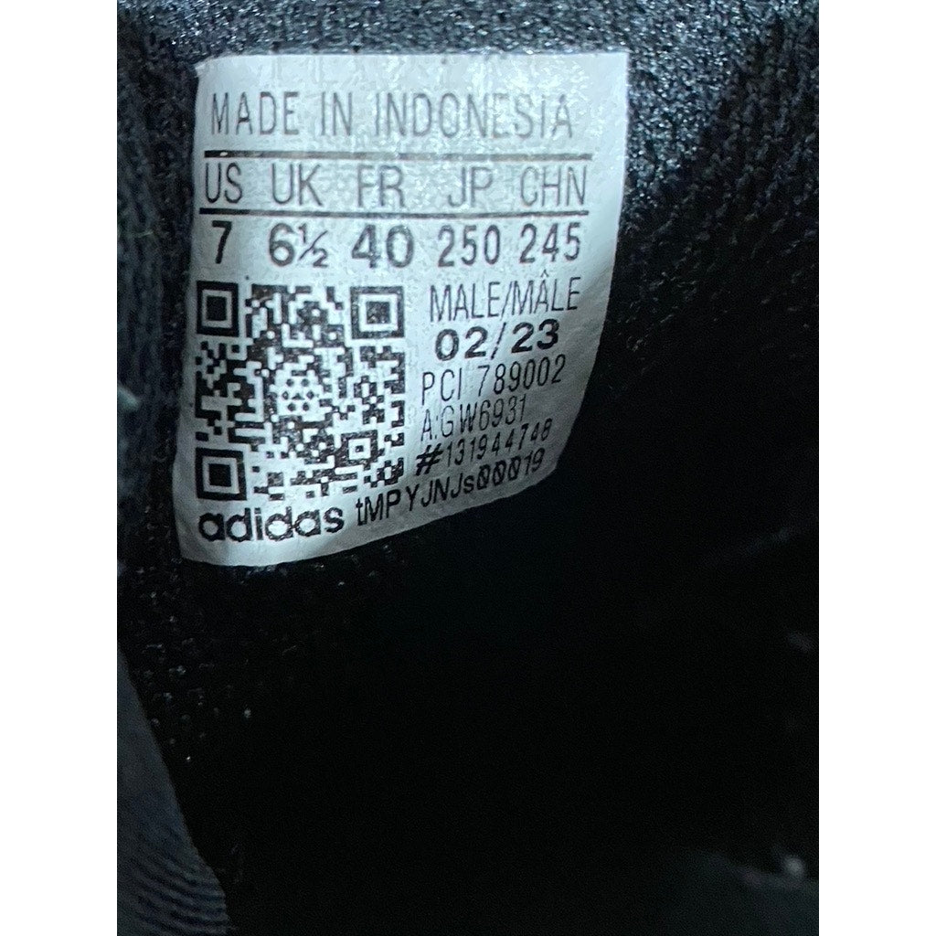 ADIDAS Men's Black Leather 3-Stripe Superstar II Lace-Up Low Top Sneakers SZ 7