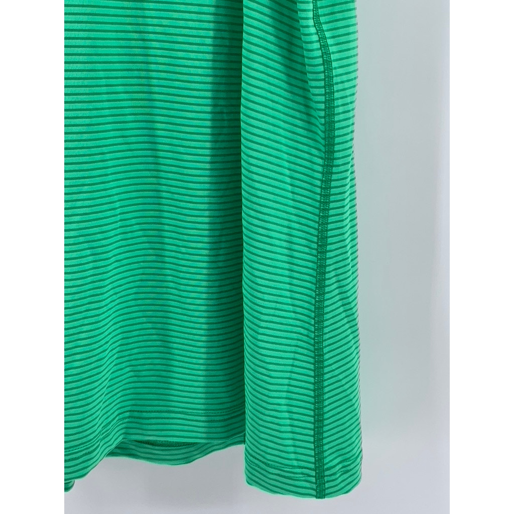 KIRKLAND SIGNATURE Women's Green Striped Scoop-Neck Tank SZ L