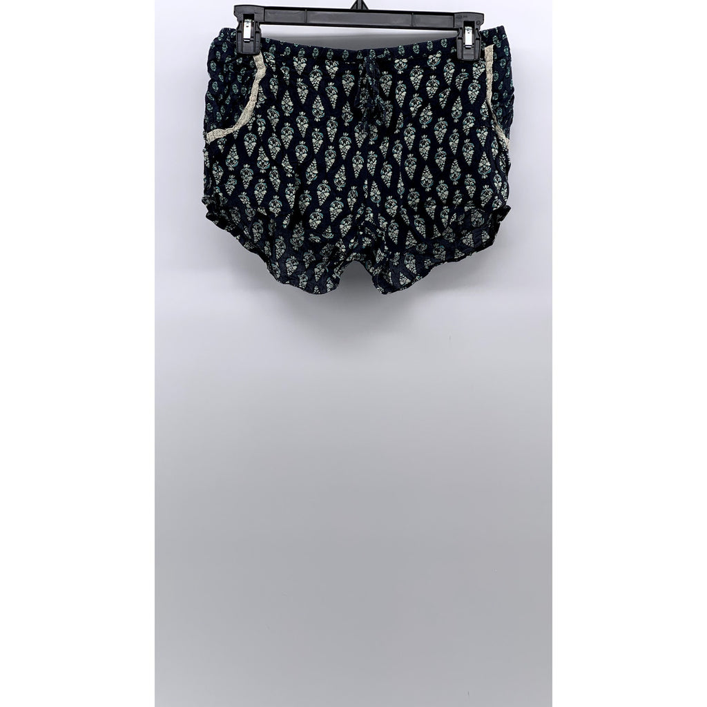 ARTISAN NY Women's Blue Printed Drawstring Relaxed-Fit Shorts SZ S