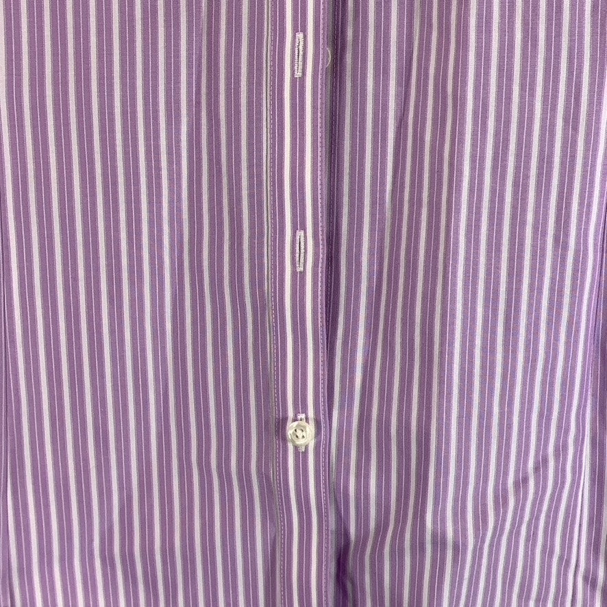 BROOKS BROTHER 346 Women's Purple Striped Fitted Non-Iron Button-Up Top SZ 16