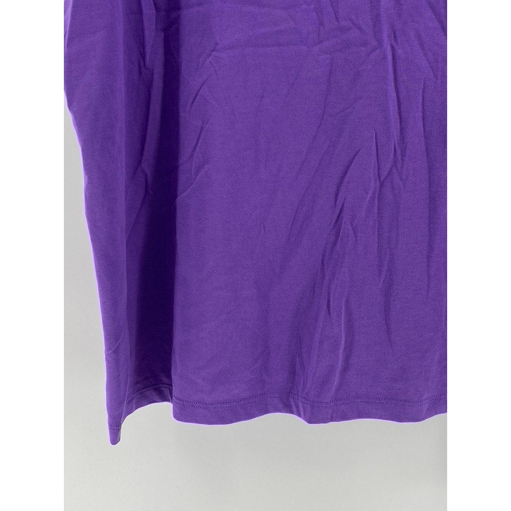 LANDS' END Women's Plus Purple V-Neck Short Sleeve Casual Top SZ 1X