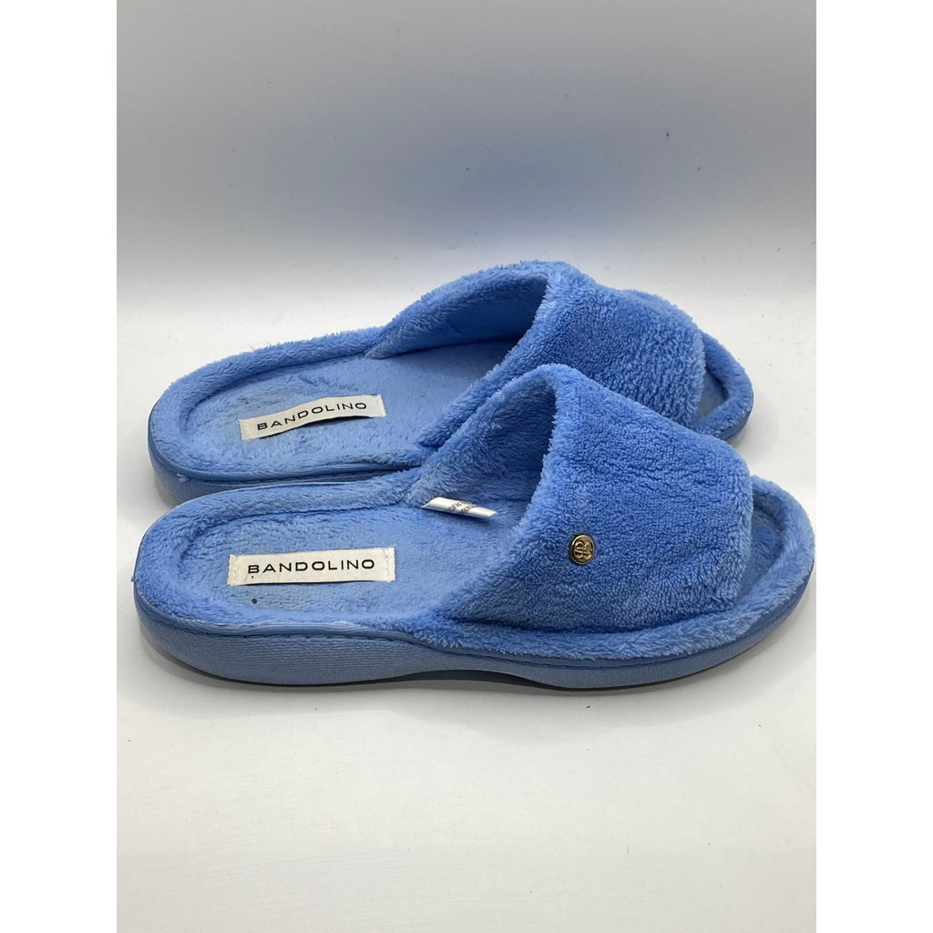 BANDOLINO Women's Blue Fuzzy Slide-On Casual Slippers SZ S(5-6)