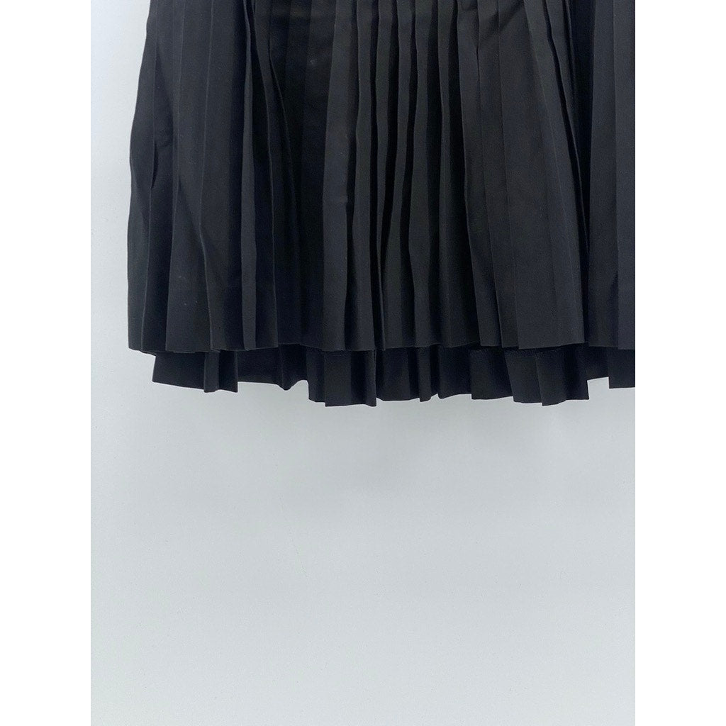 BROOKS BROTHERS Women's Black Wool Pleated Knee-Length A-Line Skirt SZ 4