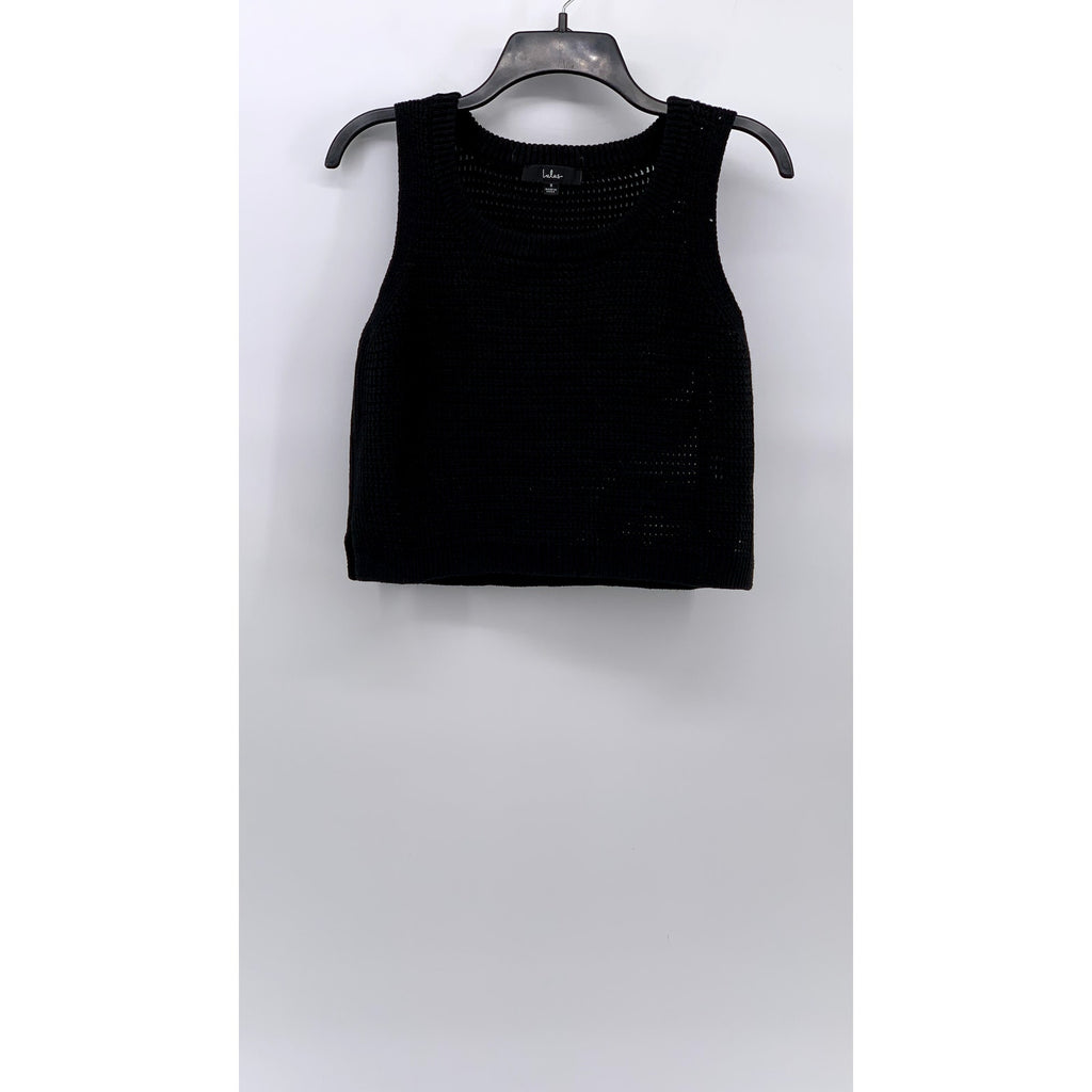 LULUS Women's Black Loose Knit Sweater Tank Top SZ S