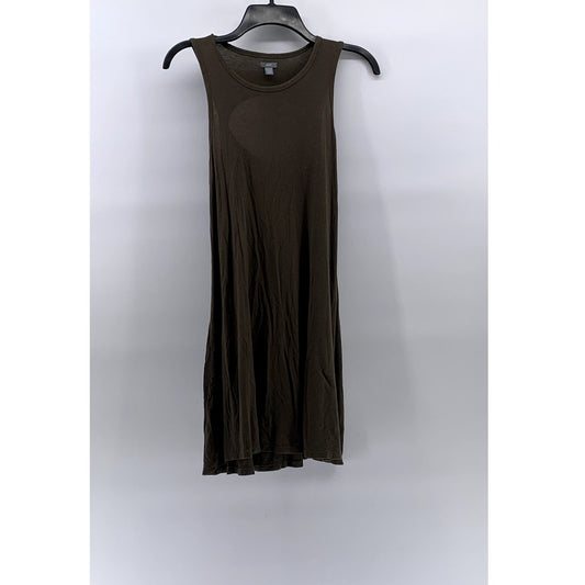 AERIE Women's Brown Crewneck Cutout Sleeveless Casual Midi Dress SZ XS