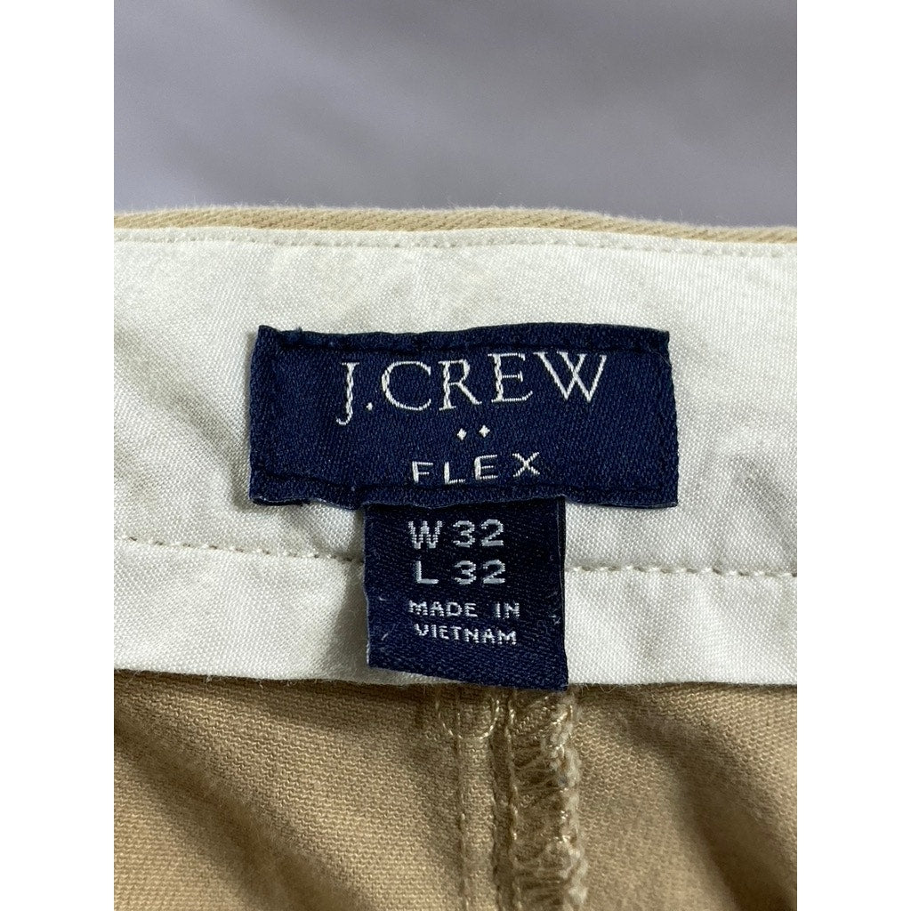 J.CREW Men's Tan Straight-Fit Flex Four-Pocket Chino Pant SZ 32X32