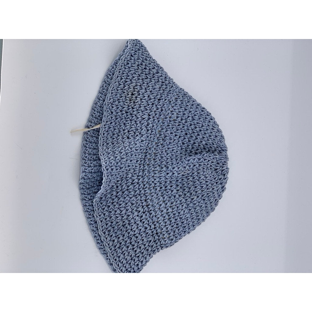 UNBRANDED Women's Blue Woven Bucket Style Adjustable Beach Hat SZ OS